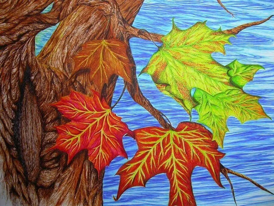 Осень картинки пошагово. Осенние рисунки. Рисунок на тему осень. Осина рисунок. Осень карандашом.