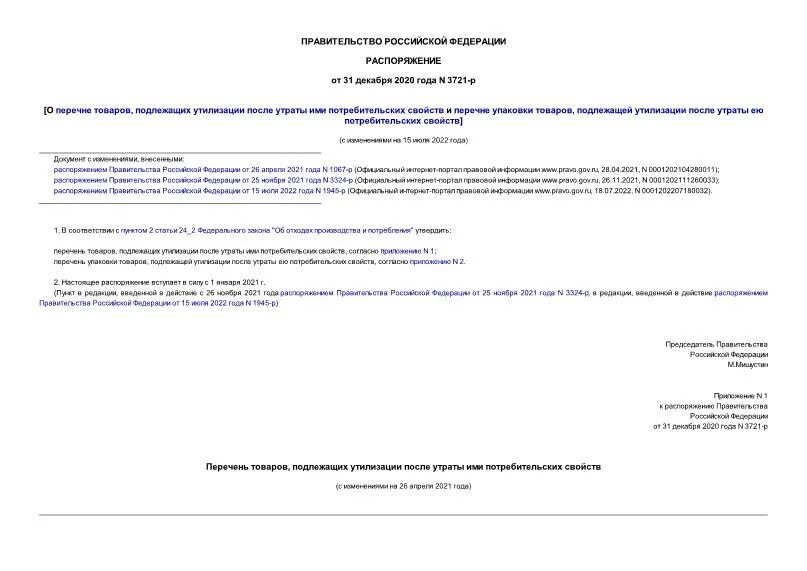 Перечень подлежащий утилизации. Перечень подлежащий утилизации