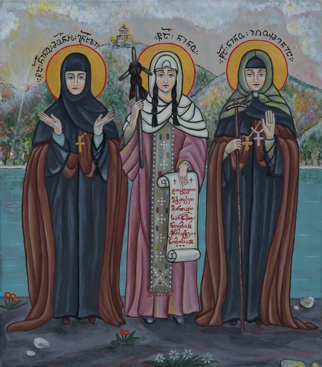 Пузовские мученицы икона. Три святые женщины. Икона три святые женщины. Икона с тремя святыми. Святая троя