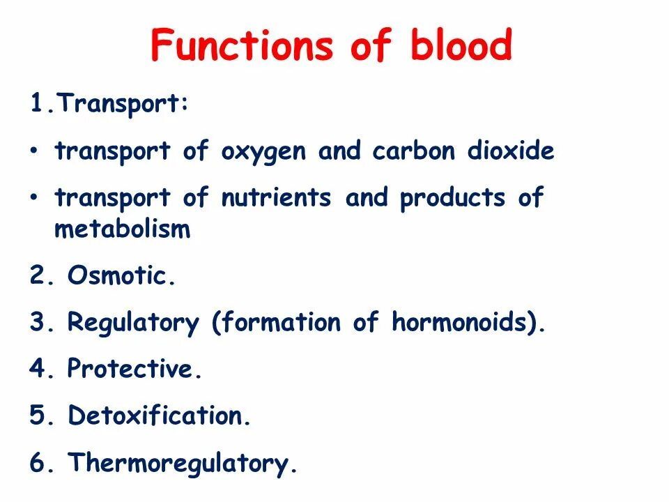 Functions of Blood.