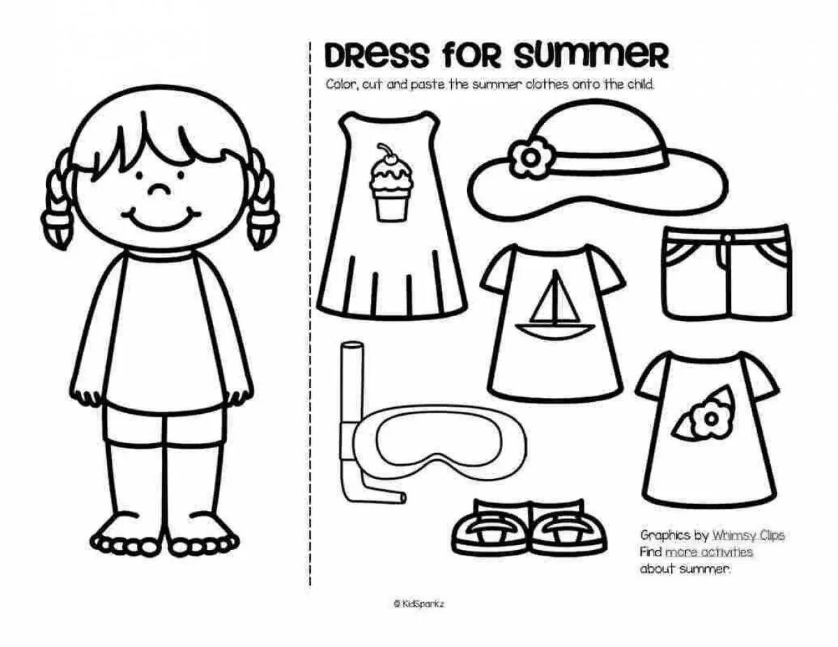 Clothes worksheets for kids. Летняя одежда раскраска для детей. Раскраска одежда на английском для детей. Clothes for Kids раскраска. Задания на английском зимняя одежда.