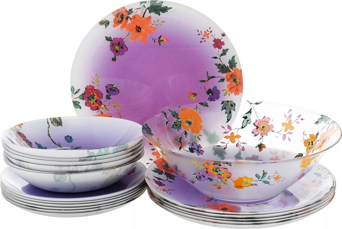 Столовый набор посуды. Столовый набор luminarc maritsa purple. набор столовый luminarc &quot;maritsa purple&quot;, 19 предметов.. luminarc люминарк maritsa purple. набор стеклянной посуды 19пр 28334.