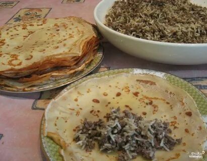 Блины с печенью и рисом рецепт
