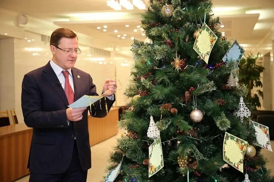 Азаров фото новый год. Новогоднее фото губернатора Островского на фоне елки.