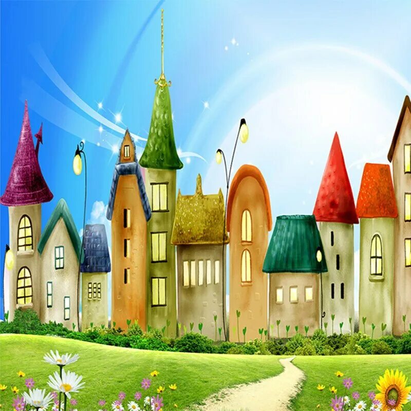 таунхаус набережные челны продажа. маленькая страна дома. европосёлок маленькая страна. детский фон. мультяшный город.