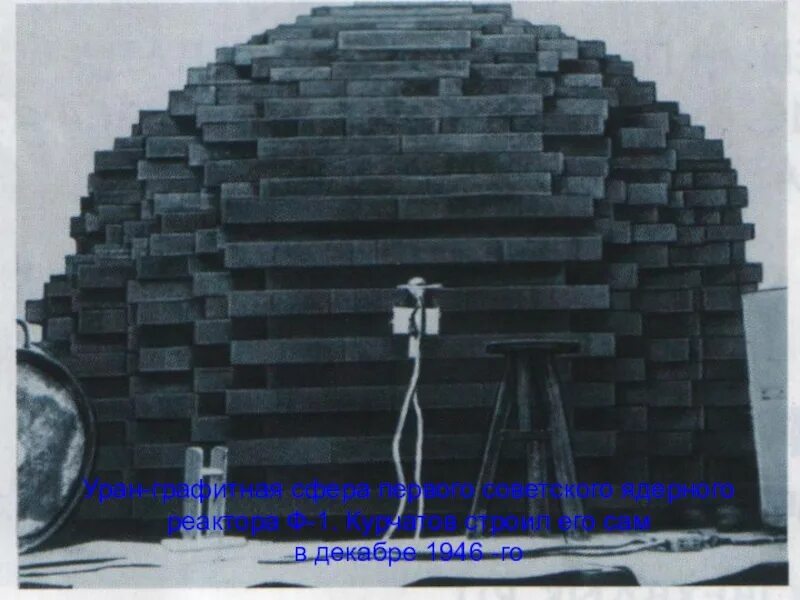 Курчатов первый ядерный реактор. Уран-графитовый реактор ф-1. Первый ядерный реактор в СССР Ф 1. Первый в Европе атомный реактор 1946.