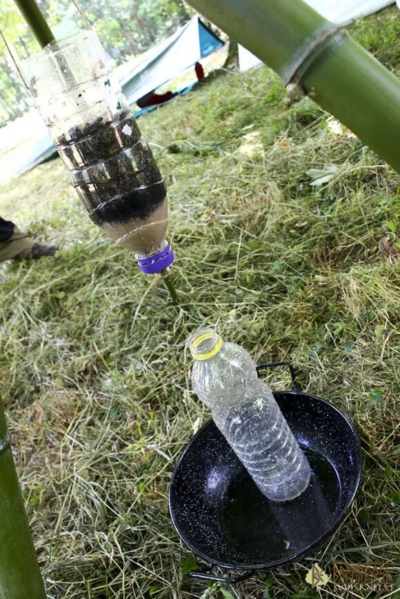 Очистка воды в полевых условиях. Фильтр для воды в полевых условиях. Самодельный фильтр для воды. Фильтр для воды из бутылки. Фильтрация воды в полевых условиях.