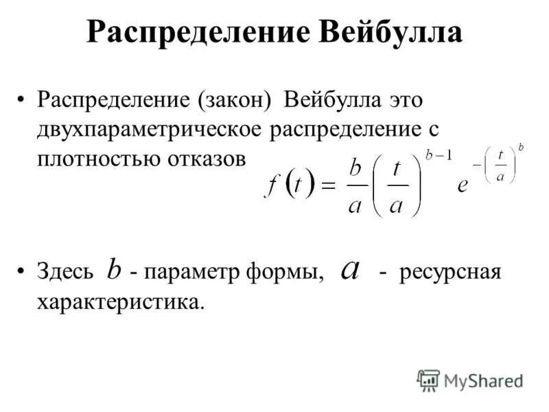 Закон распределения безотказной работы