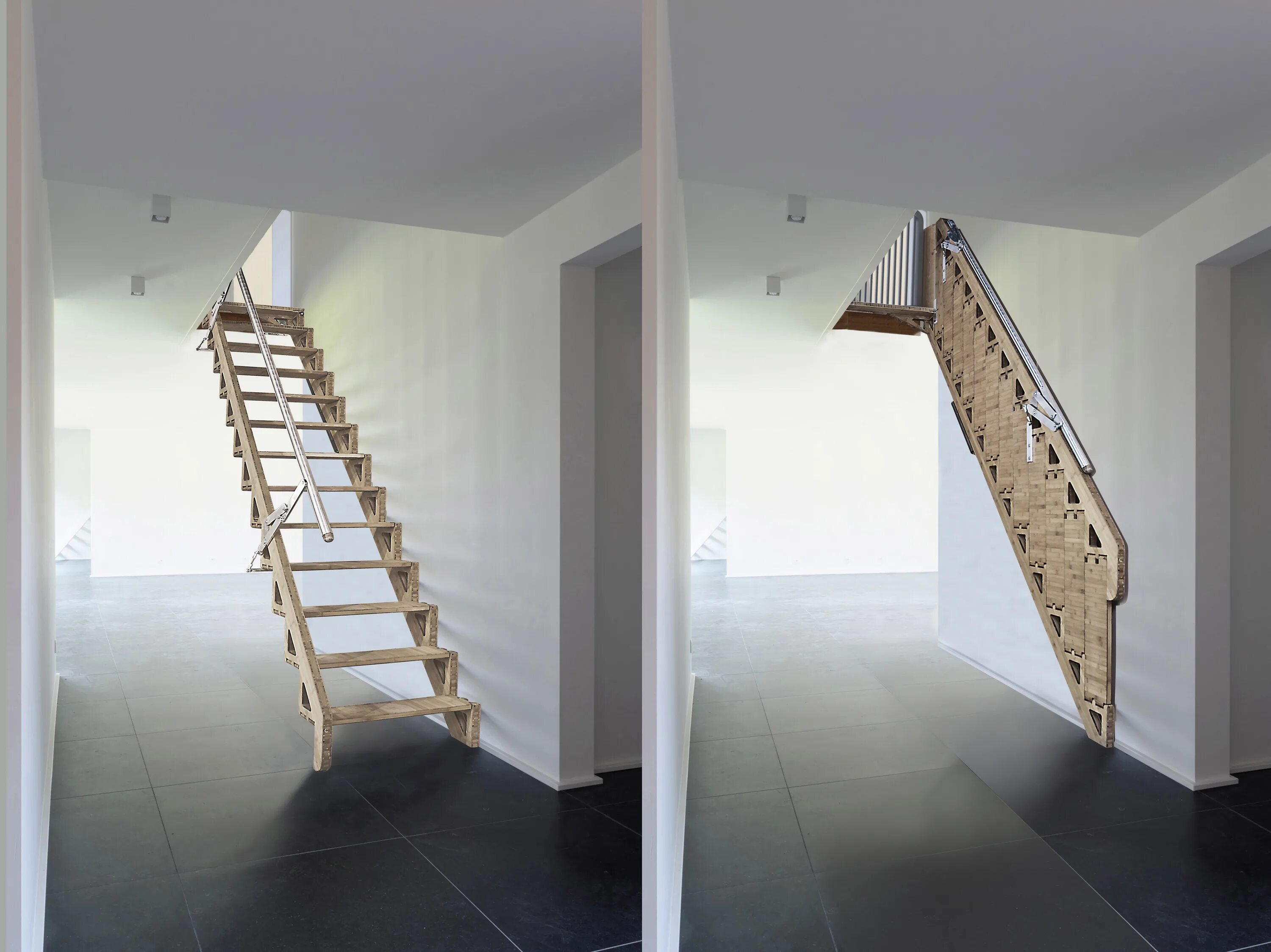 Сколько нужно подниматься этажей. Телескопическая чердачная лестница Loft Ladder. Bcompact Hybrid Stair лестница. Чердачная лестница lws. Складная лестница на антресольный этаж.