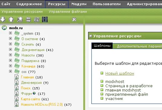 MODX Evolution. MODX EVO. Система MODX. Создание и поддержка сайта на MODX. Просмотр содержимого сайта