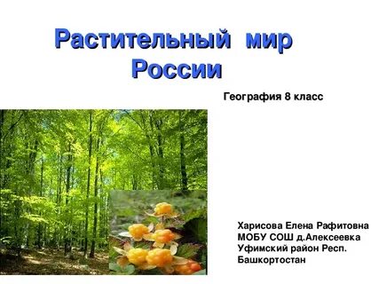 Растительный и животный мир география 8