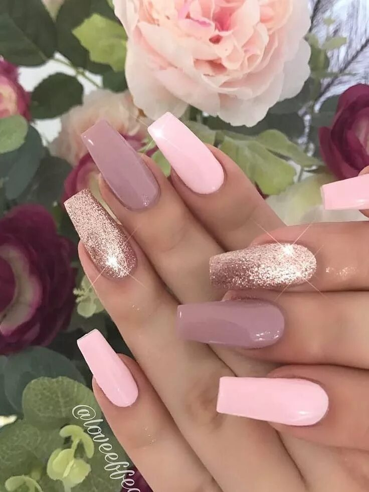Стильный маникюр - Фото OK.RU Coffin nails designs, Pink nails, Short nail desig