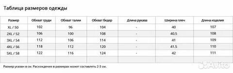 Ширина плеч размеры