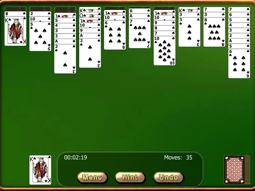 Игра Spider Solitaire. Классический пасьянс паук. Паук 1 масть. Пасьянс паук 2 масти. Пау игра паук