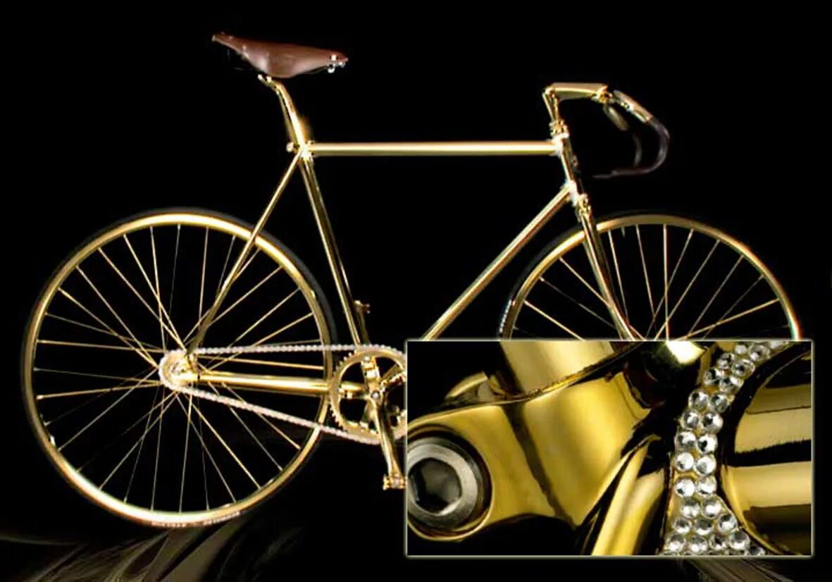 Aurumania Crystal Edition Gold Bike. Дорогие велосипеды. Самый дорогой велосипед. Самый дорогой велосипед в мире.