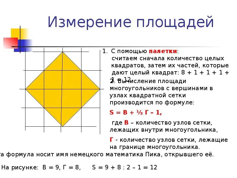 Площадь фигуры является