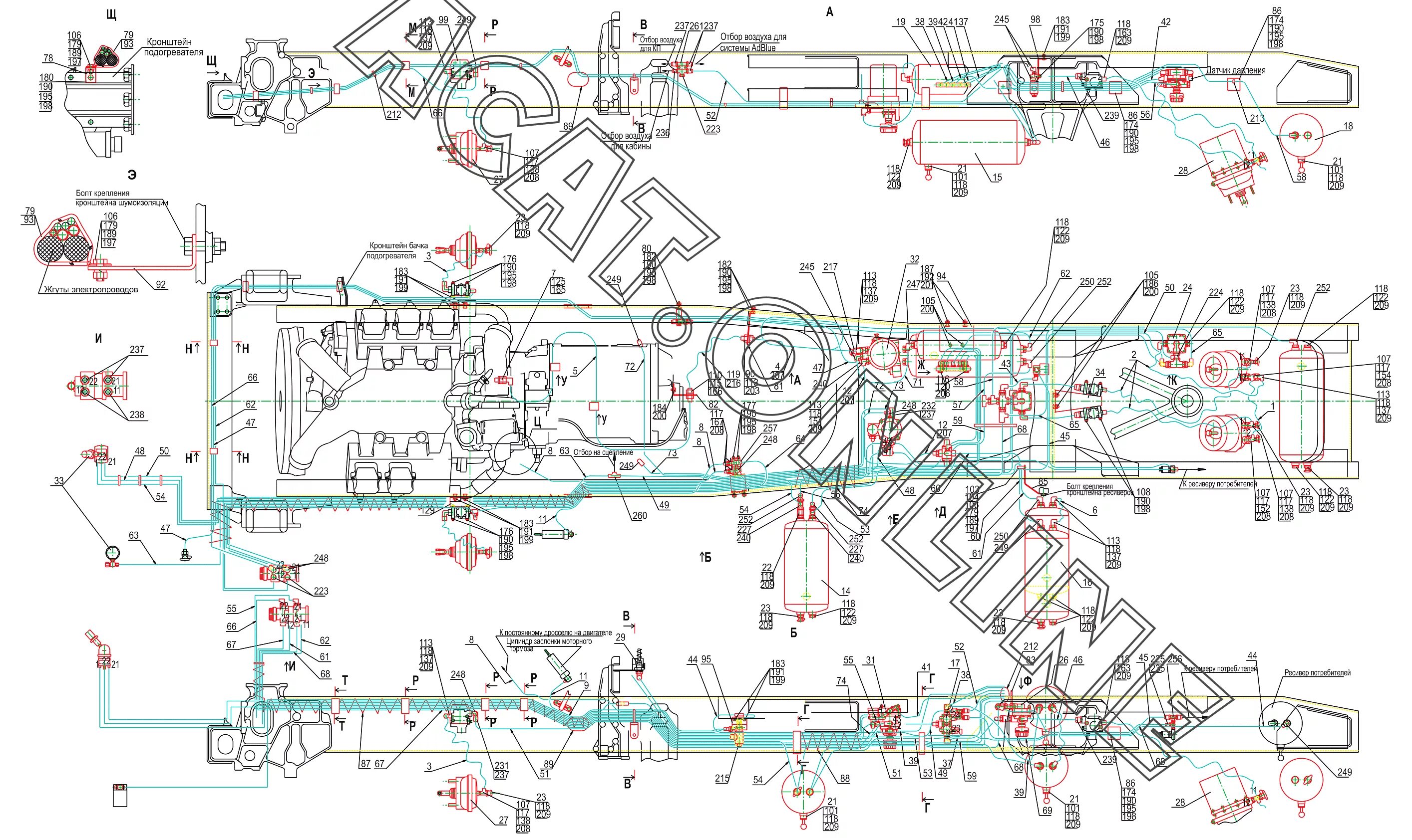 Воздуха маз 5440. Схема тормозов МАЗ 5440. Схема тормозной системы МАЗ 5440. МАЗ 5440 схема Тормозова. Воздушная система МАЗ 5440 а5.