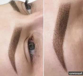 Перманентный макияж бровей напыление