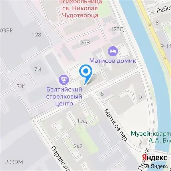 Стрелковый центр блока 5. Матисов остров Санкт-Петербург на карте Санкт-Петербурга.