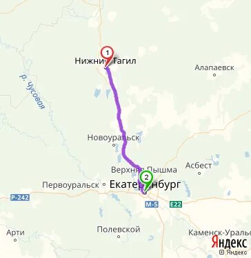 Сколько от тагила до екатеринбурга