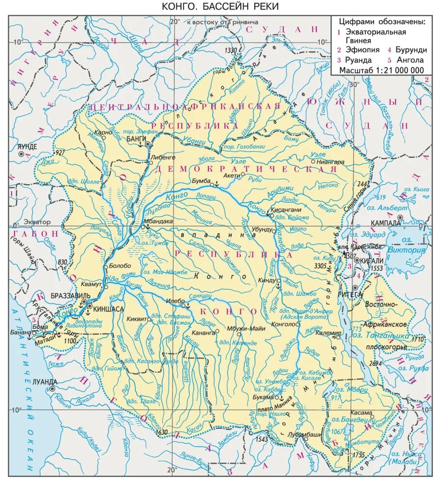 Река конго какой бассейн. Бассейн реки Конго на карте. Бассейн реки Конго на контурной карте. Бассейн реки Конго. Границы бассейна реки Конго.