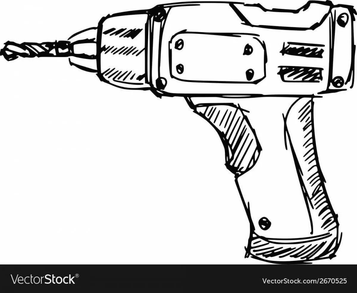 Электродрель раскраска для детей. Раскраска шуруповерт. Шуруповерт нарисовать. Инструменты раскраски для детей дрель. Дрель титан 2.0 раскраска