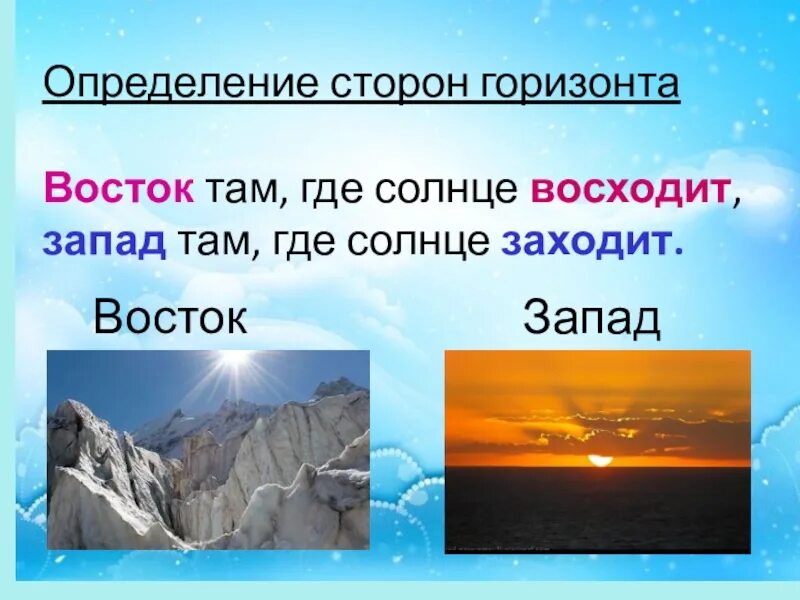 На какой стороне горизонта встает солнце. Где восходит солнце. Где заходит солнце. Где восходит и заходит солнце. Солнце всходит на востоке или на западе.