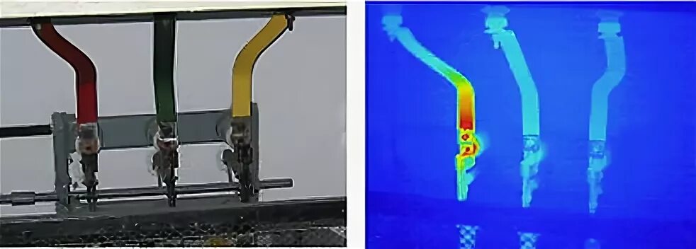 Нагрев контактных соединений. Тепловизионный контроль ЗРУ-6кв. Соединения контактные шин болтовые. Перегрев контактных соединений.