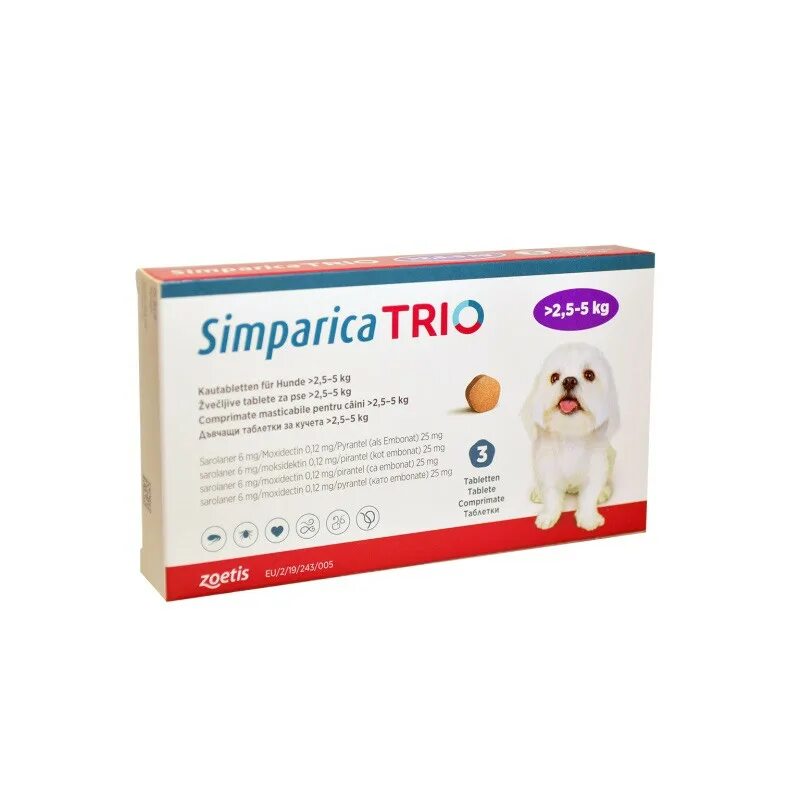 Препарате трио. Simparica Trio. Simparica Trio Zoetis. Trio лекарства. Симпарика до 5 кг трио.