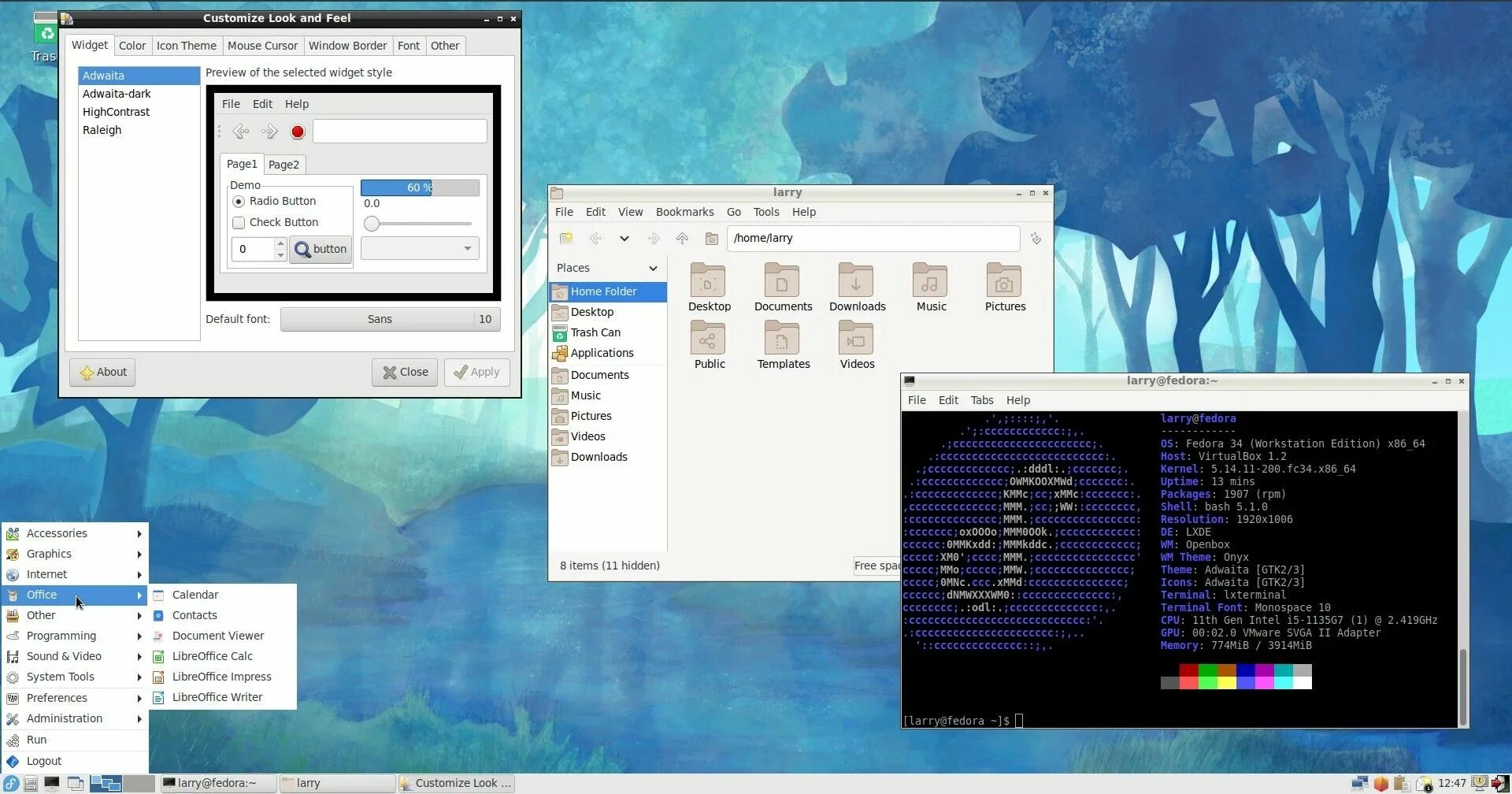 Как увеличить шрифт в fedora. Fedora lxde. fedora 8. fedora 22 lxde desktop.