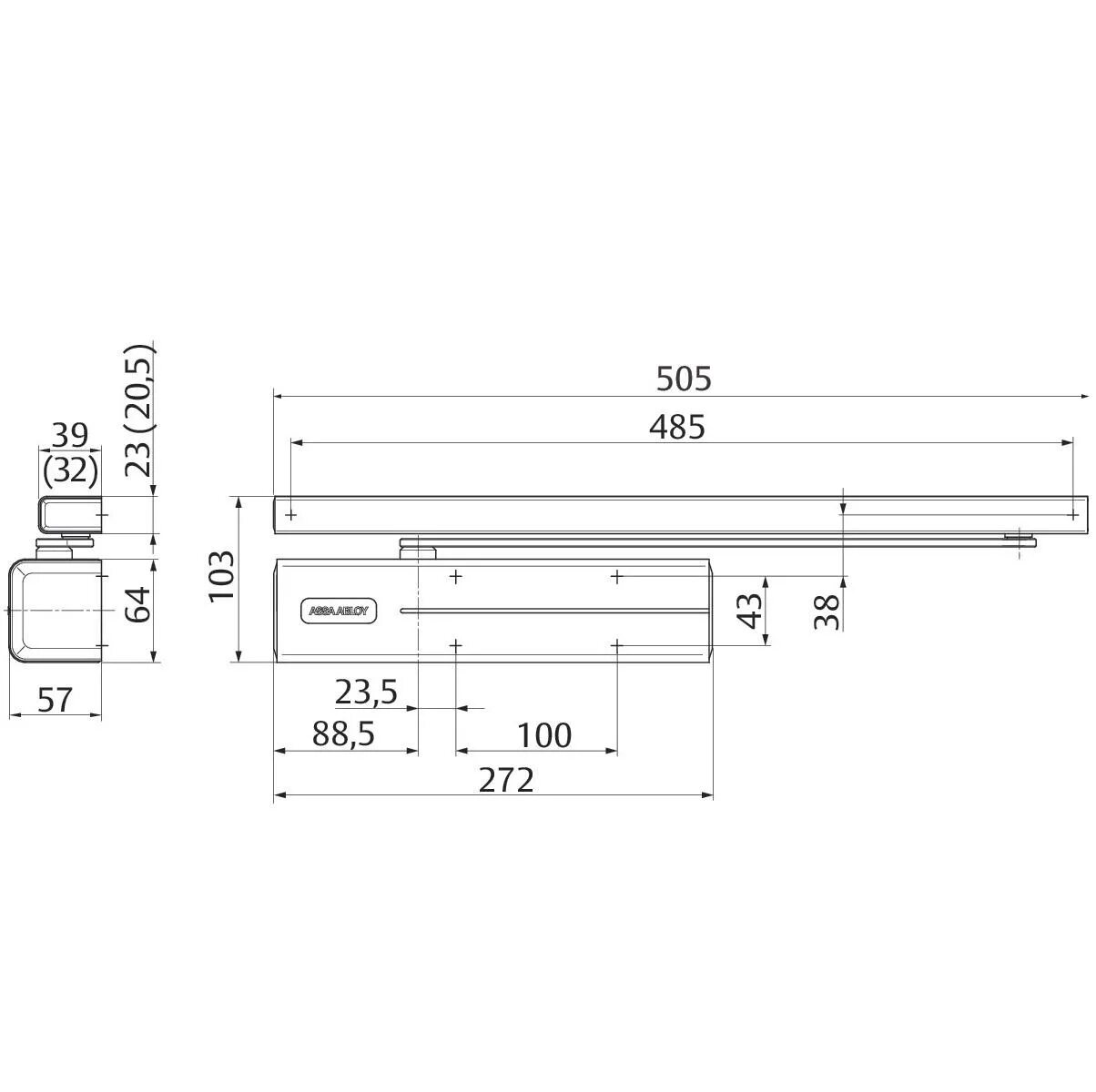 Доводчик дверной размер. Dc700 Abloy. ASSA Abloy dc700. ASSA Abloy dc500. DC 500 доводчик ASSA Abloy.