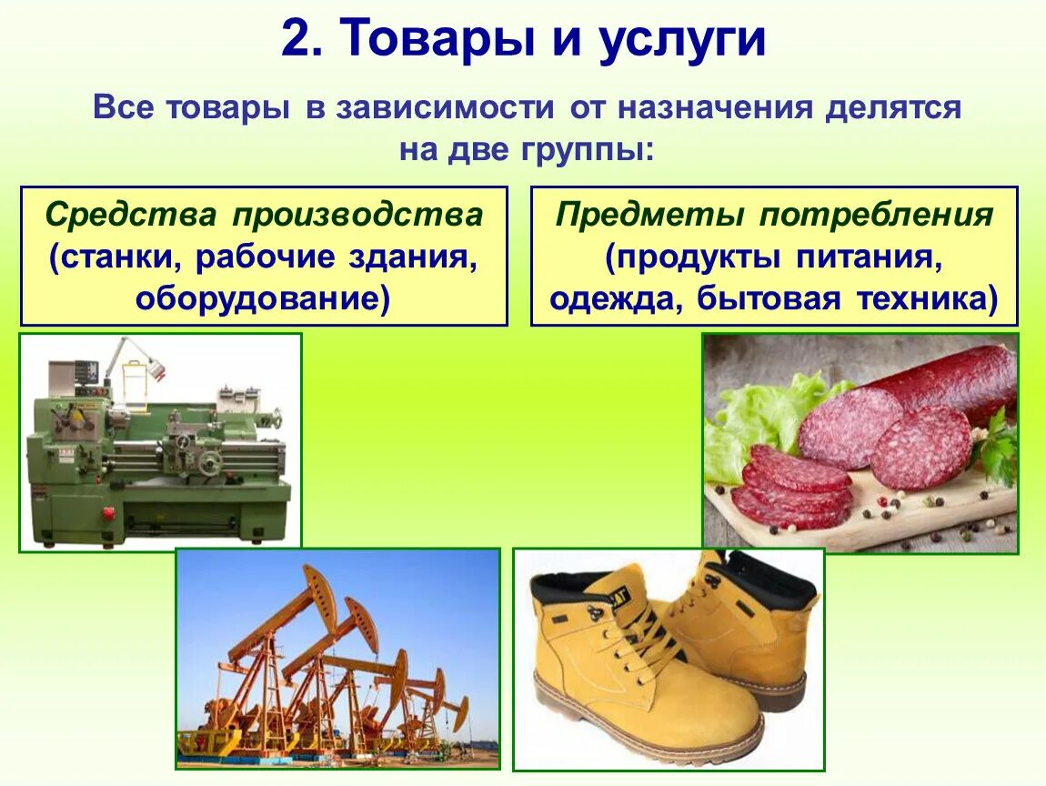 Товары продукты труда произведенные для обмена продажи. Средства производства и предметы потребления. Производство предметов потребления. Товары делятся на две группы. Средства производства примеры.