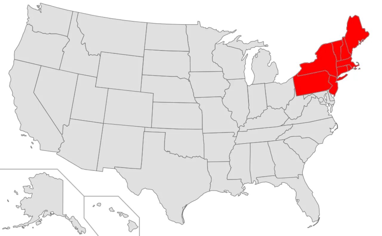 Штаты Северо Востока США. Северо Восточное побережье США. Северо-Восточный макрорайон США. Северо Восток Америки штаты.