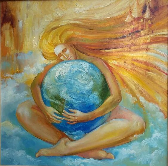 Peace keeping. Безусловная любовь картина. Полюби этот мир. Картина Калм художника Адучиева. Планеты маслом на холсте.