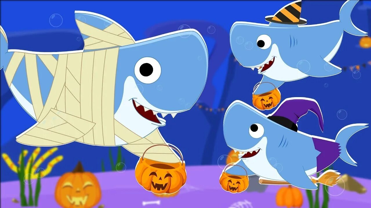 Baby shark simple song. Игры акула Хэллоуин. Baby Shark Halloween Ghost. Trick or treat Baby Shark.