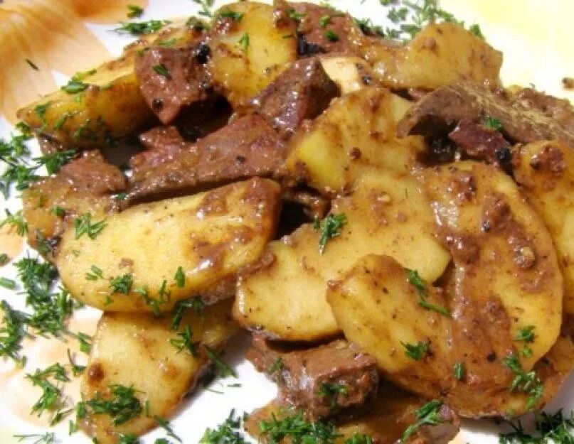 Печень, жареная с луком и яблоками. Печень жареная с яблоками. Печень жареная с яблоками. Куриная печень по берлински с яблоками и луком. Печень жареная с яблоками.