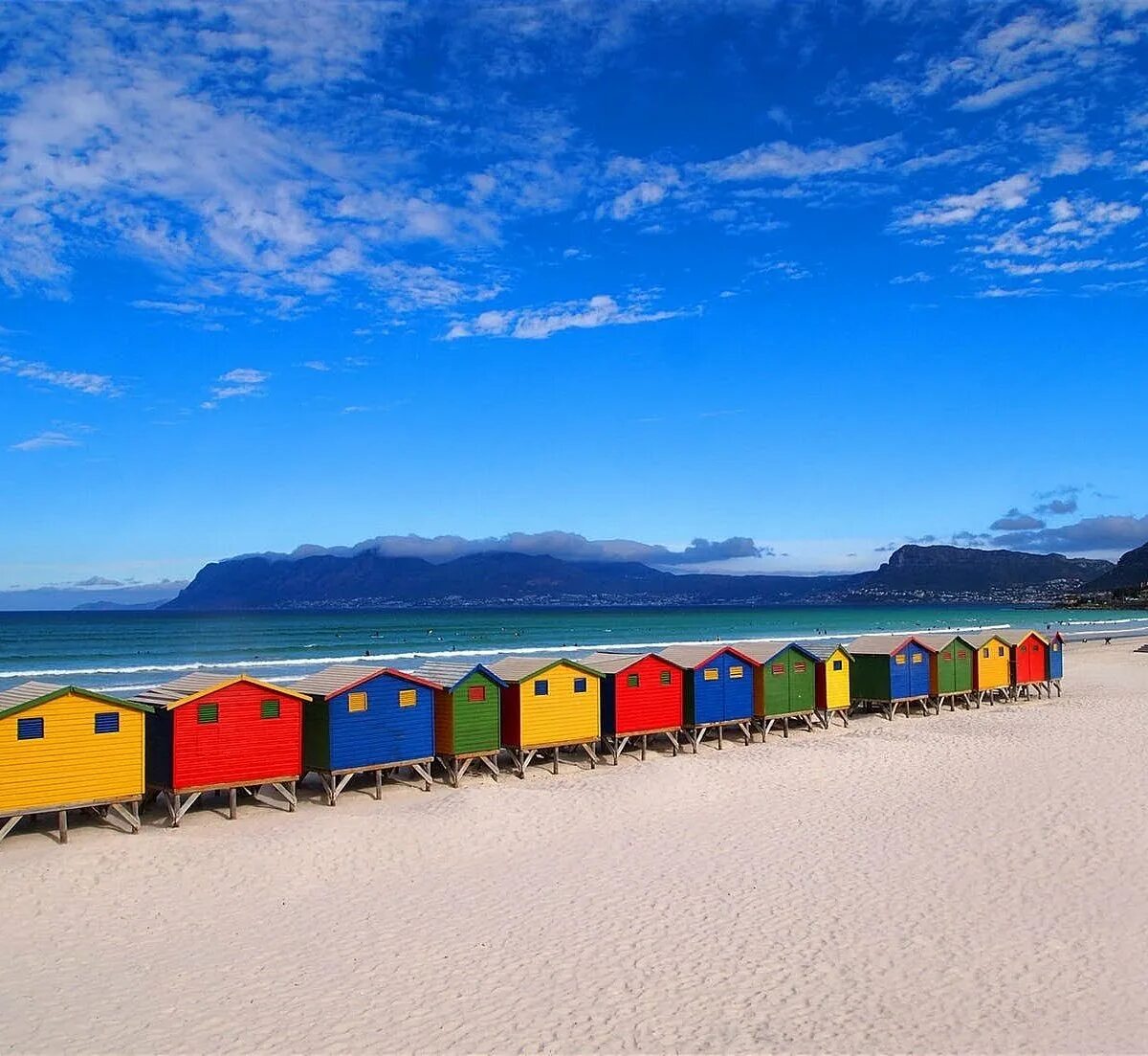 Майзенберг ЮАР. Muizenberg Beach. Muizenberg пляж Кейптаун. Cape Town Beach.