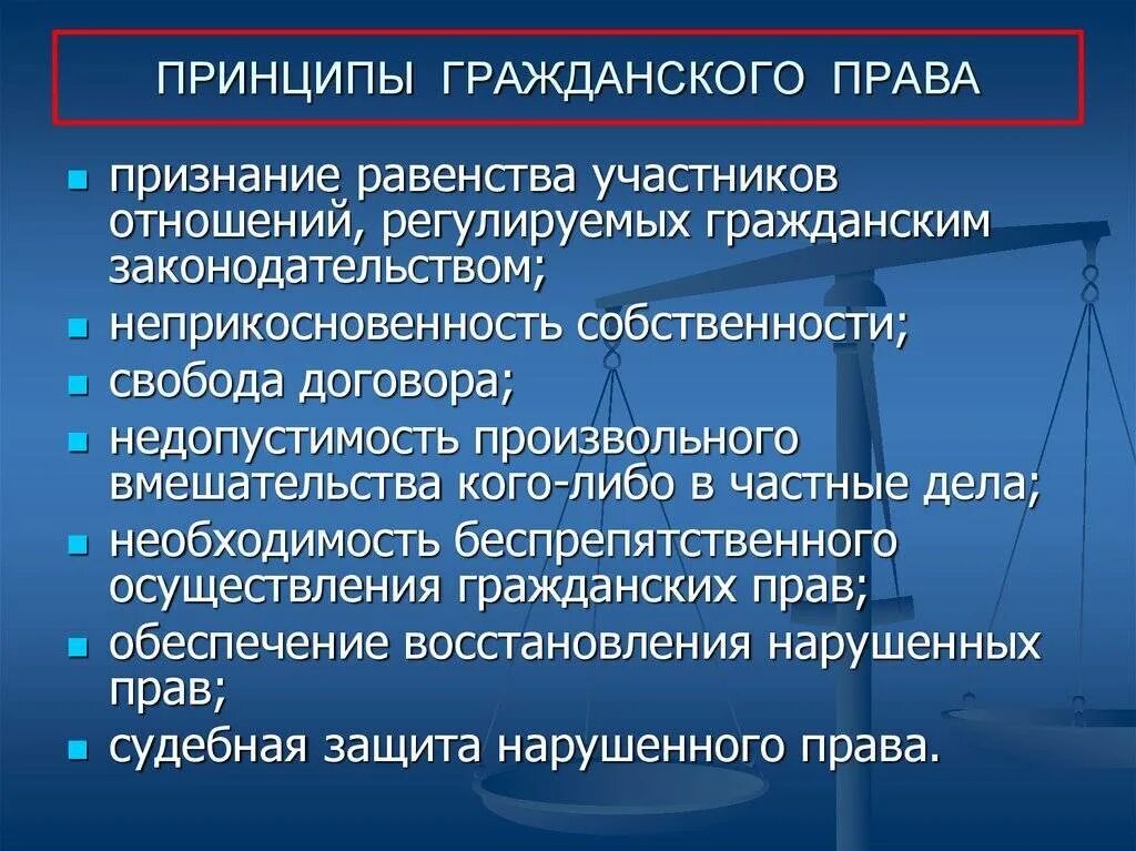 Равенства сторон в правоотношениях. Принципы гражданского п. Прнцтпы гражданского право. Принципы гнражданского право.