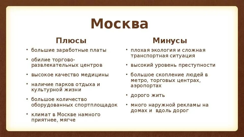 Рост москвы хорошо или плохо аргументы