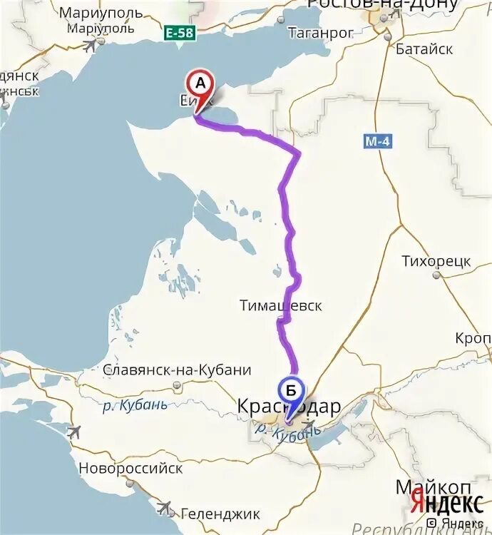 Расстояние до таганрога