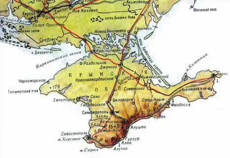 Карта крымского полуострова крыма