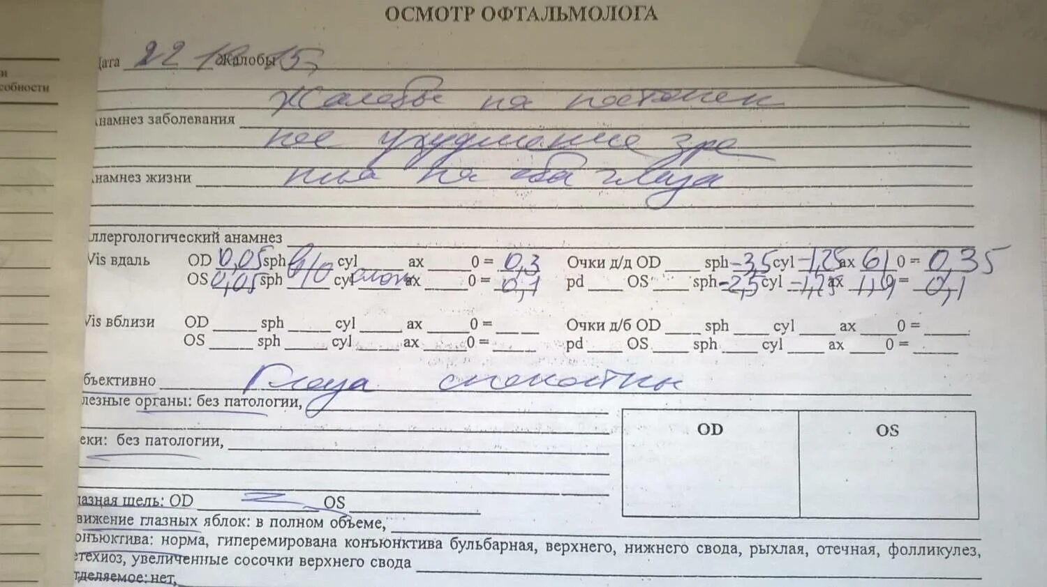 Осмотр образцов. Осмотр образцов
