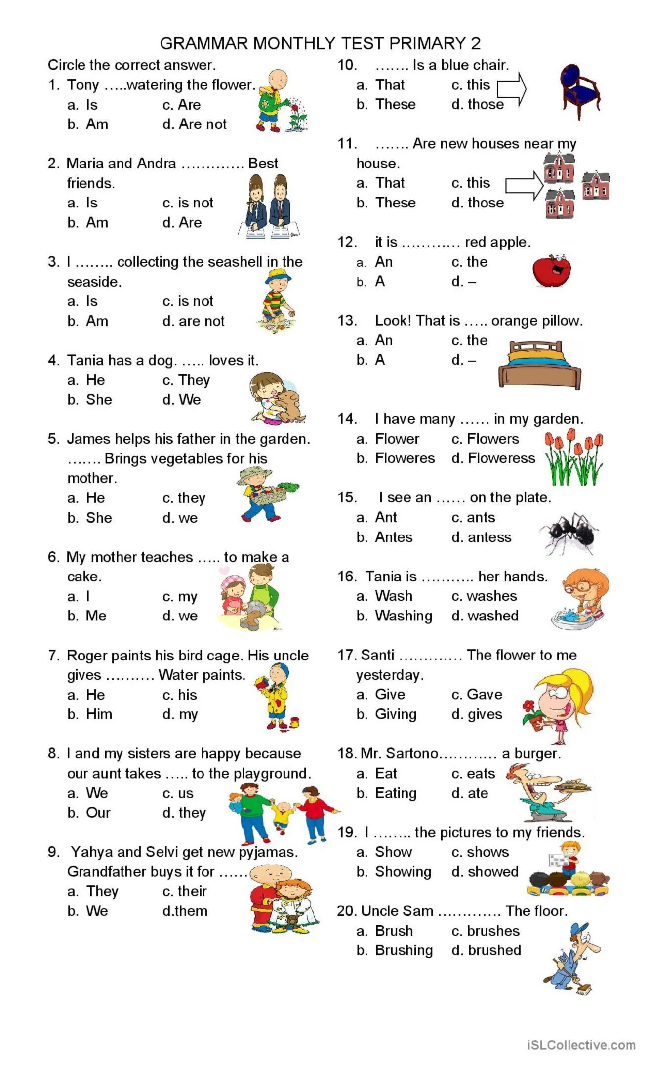 Grammar test. English Test for Kids. Английский язык Grammar Test. Тест Elementary. Задания уровня Elementary.