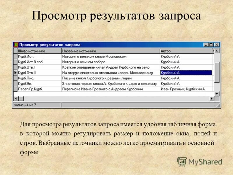 Результат запрос цен