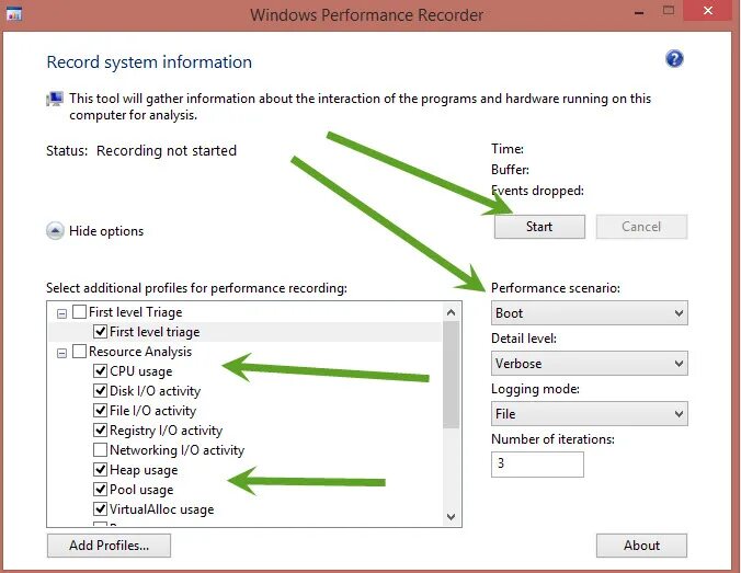 Win performance. Windows performance recorder.