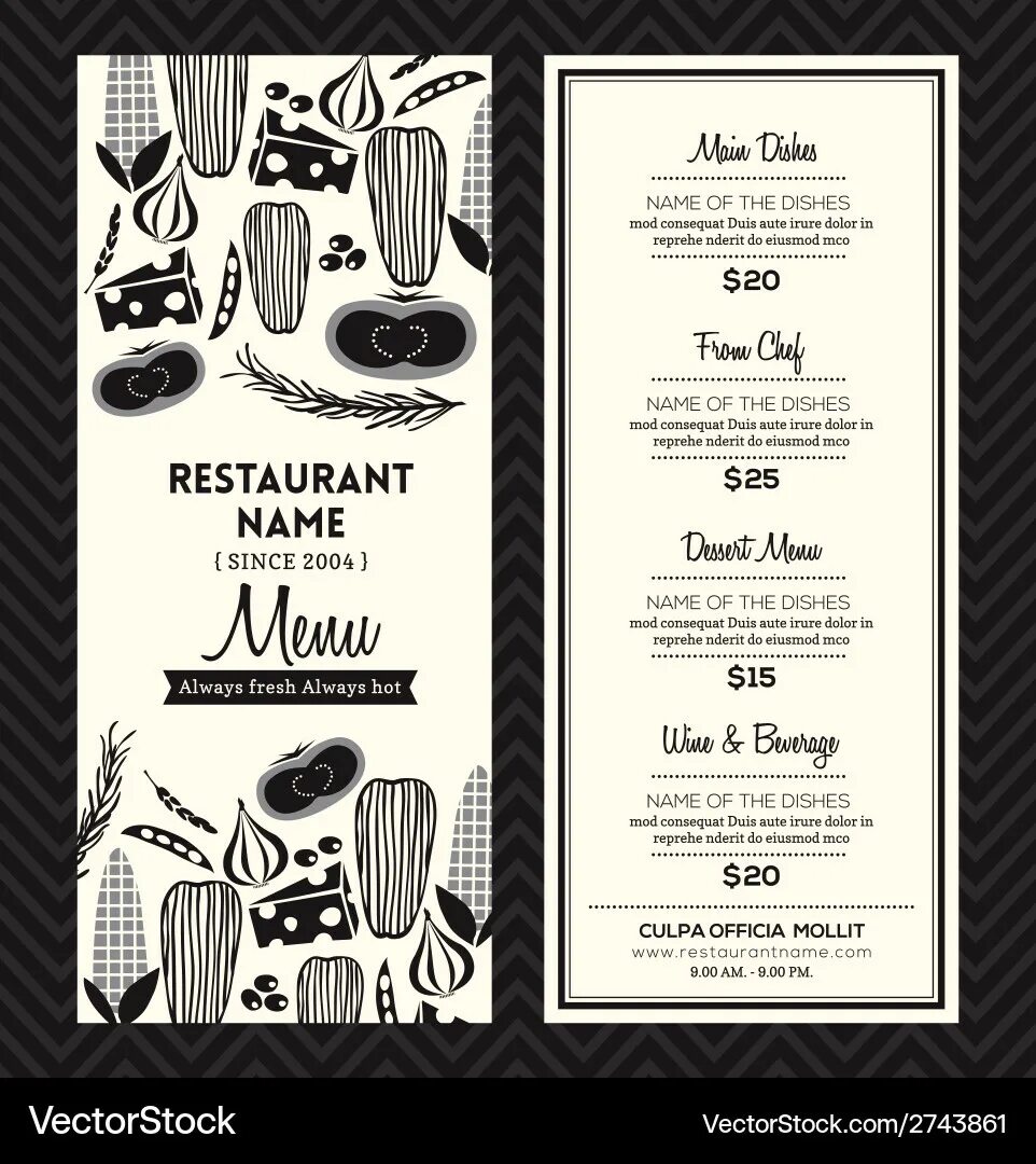 Menu layout