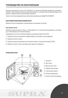Микроволновая печь supra инструкция