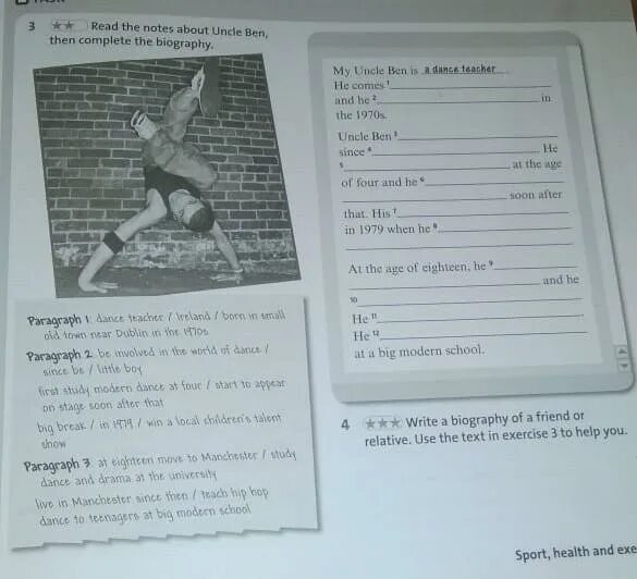 Complete the paragraph. Read notes. read about skyville then complete the form 5 класс. read and complete the notes. use.