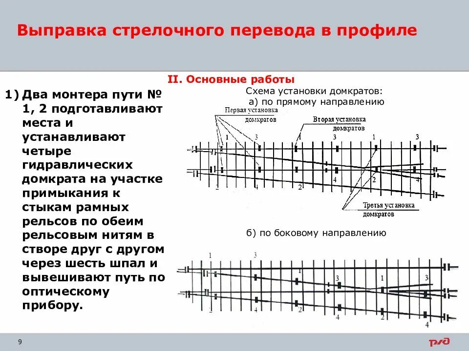 Работы по выправке