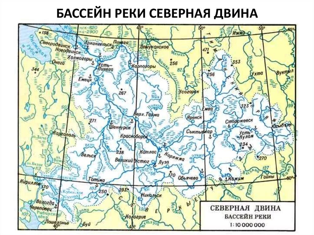 Река Северная Двина Архангельской области на карте. Северная Двина река на карте от истока до устья. Бассейн реки Сухона. Река Северная Двина на карте России физической.